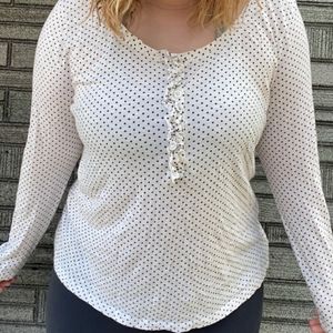 Polka dot ruffle top
